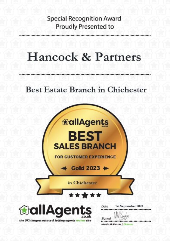Best Estate Agency Branch in Chichester Award - Hancock and Partners